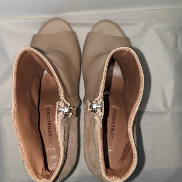 BCBG Max Azria -Tan peep toe booties - Picture 5 of 6
